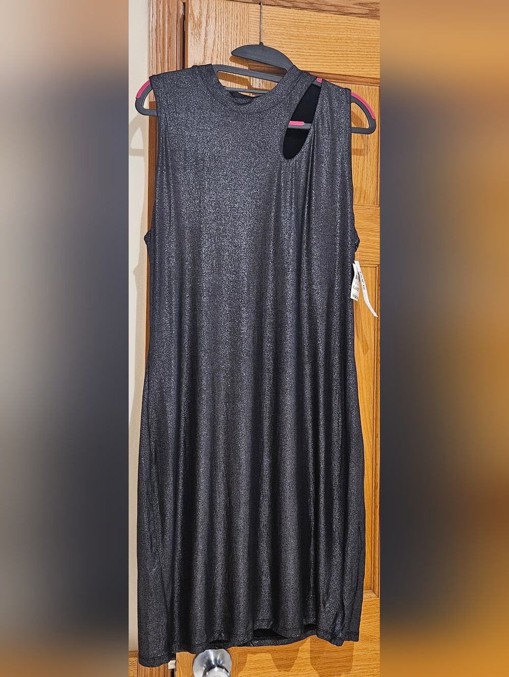Bar lll Metallic Shimmer Black Cutout Midi Dress